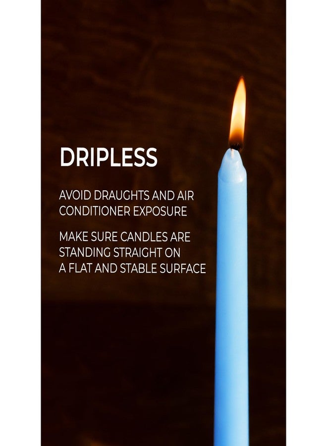 CANDWAX 12 inch Taper Candles Set of 12 - Dripless and Smokeless Candle Unscented - Slow Burning Candle Sticks - Baby Blue Candles - Image 3